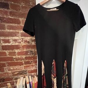 Zara printed black midi dress